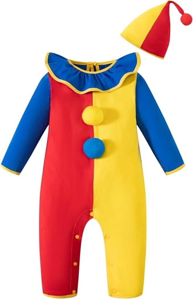 baby clown costume, clown theme, clown purim theme, carnival, circus boxes, mishloach manos, purim ideas