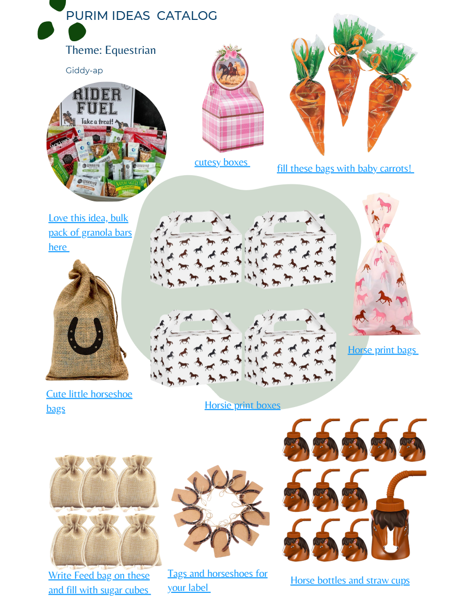 purim theme, horseback purim theme, horse theme, horse boxes, mishloach manos, purim ideas