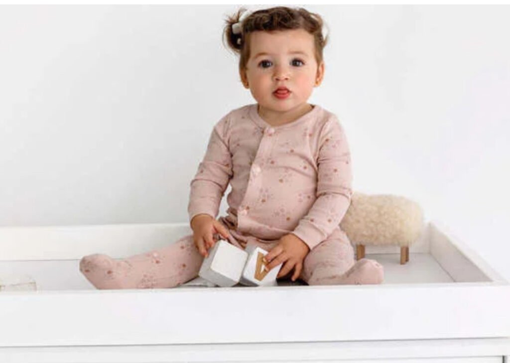 Pouf, footie, baby, pink, star