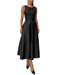 Faux leather dress
