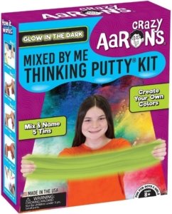 Crazy Aaron’s Thinking Putty Glow in The Dark Kit – Create, Mix, Mold, Fun Activity Set, Mix-in Pieces, Sensory Putty, Fidget, Never Dries Out, Non-Toxic, Crazy Aarons Putty Kids Ages 5+